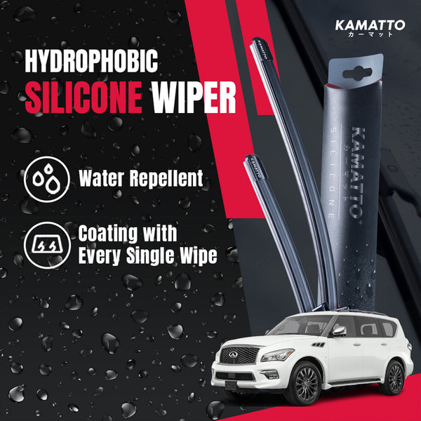Kamatto Wiper Infiniti QX80 Z62 7-Seater (2011-2024) Hydrophobic Silicone Water Repelling Coating