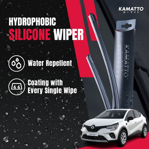 Kamatto Wiper Renault Captur (2019-Present) Hydrophobic Silicone Water Repelling Coating