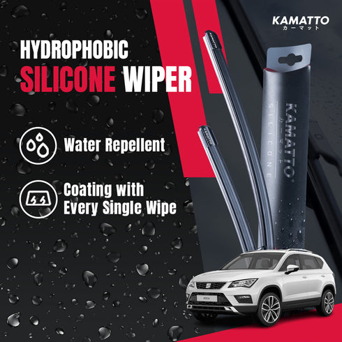 Kamatto Wiper Seat Ateca KH7 (2016-Present) Hydrophobic Silicone Water Repelling Coating