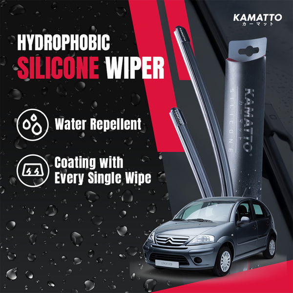 Kamatto Wiper Citroen C3 (2003-2009) Hydrophobic Silicone Water Repelling Coating