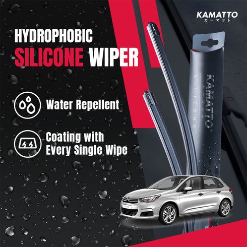 Kamatto Wiper Citroen C4 Hatchback (2010-2019) Hydrophobic Silicone Water Repelling Coating