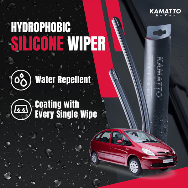 Kamatto Wiper Citroen Xsara PICASSO (2000-2005) Hydrophobic Silicone Water Repelling Coating
