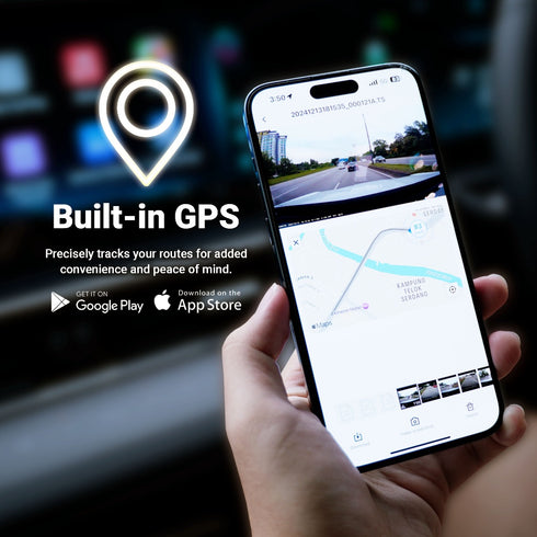 [FREE WIRE KIT] Kamatto Dashcam K90 Dual Channel 4K 2160P Ultra HD WiFi App Parking Mode Screen GPS