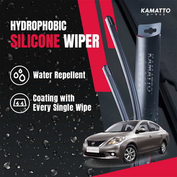Kamatto Wiper Nissan Almera N17 (2012-2020) Hydrophobic Silicone Water Repelling Coating