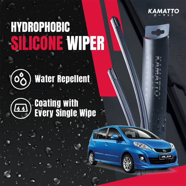 Kamatto Wiper Perodua Alza (2009-2021) Hydrophobic Silicone Water Repelling Coating