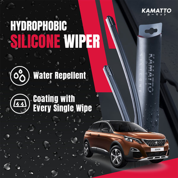 Kamatto Wiper Peugeot 3008 P84 (2017-Present) Hydrophobic Silicone Water Repelling Coating
