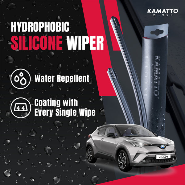 Kamatto Wiper Toyota CHR (2017-Present) Hydrophobic Silicone Water Repelling Coating